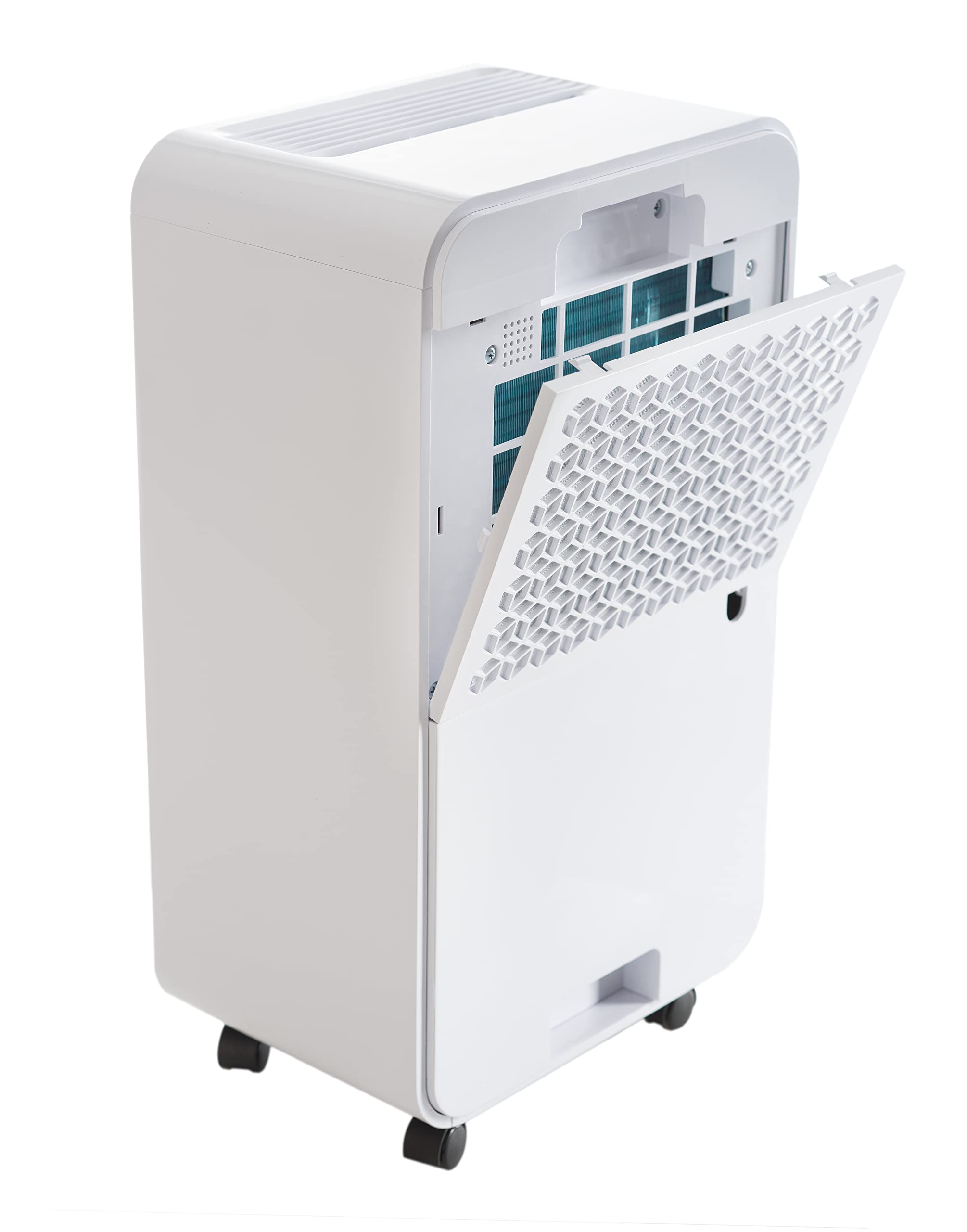 Deshumidificador y purificador de aire Noaton DF 4114, máximo 13,5 l/día, para espacios de hasta 25 m²/63 m3, máximo 180 W, Drenaje Continuo, Secado de Ropa, Temporizador 24h, Filtro de Carbón, R290