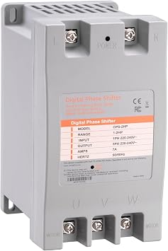 Single Phase to 3 Phase Converter, 2HP 7A 220V Digital Phase Shifter