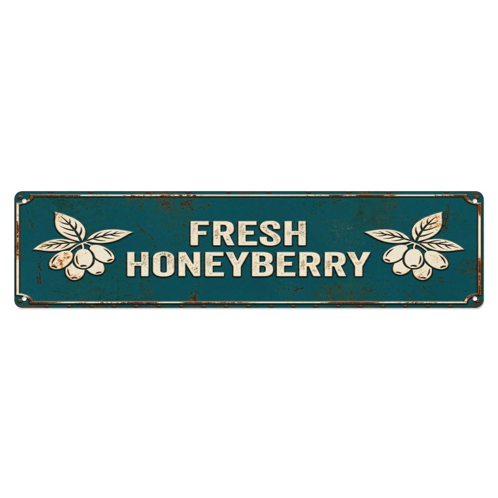 FRESH HONEYBERRY Vintage Berry Rustic Farmhouse Metal Tin Sign