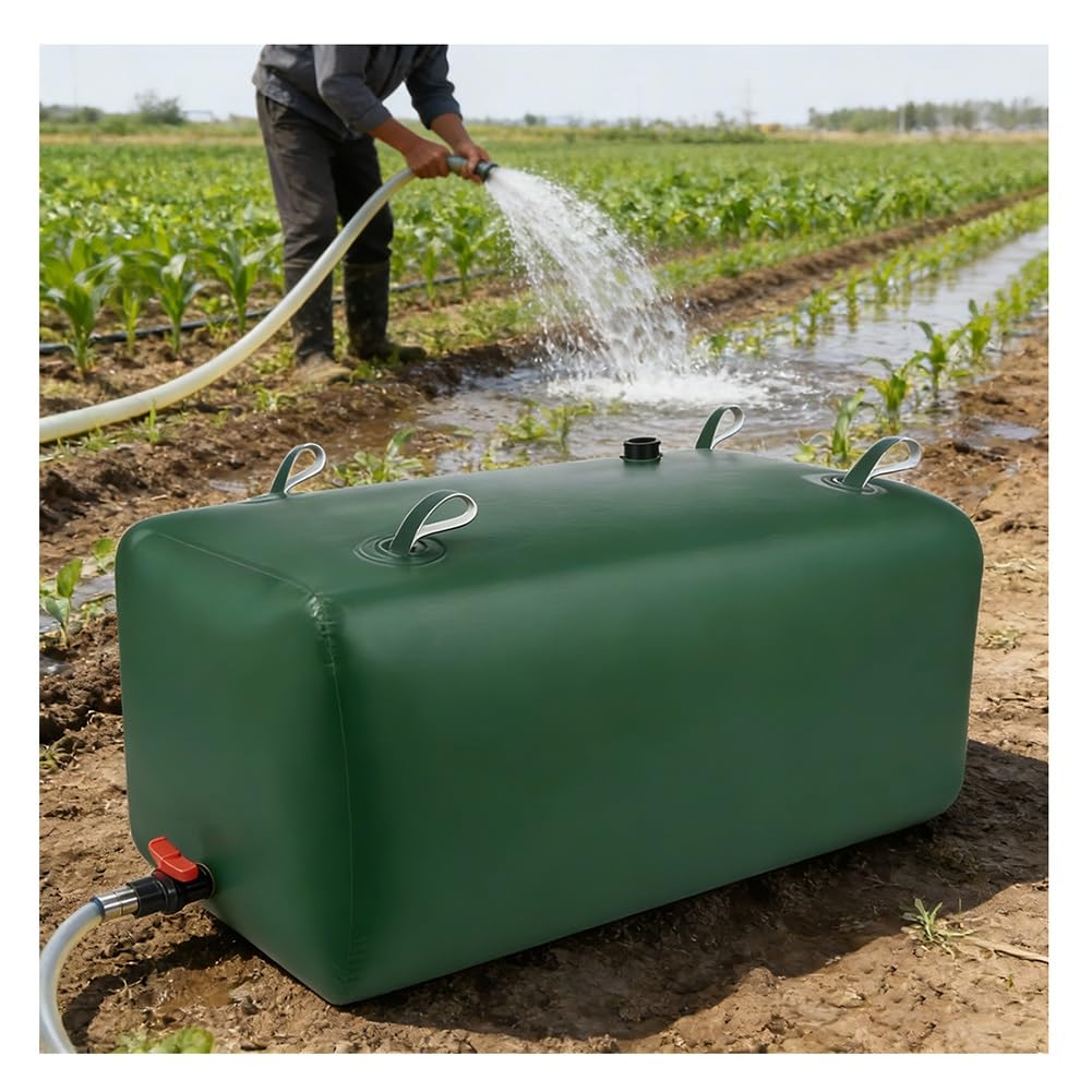 Tanque de almacenamiento de agua portátil, bolsa de agua plegable con válvula, contenedor de agua de emergencia de gran capacidad para camping y jardinería