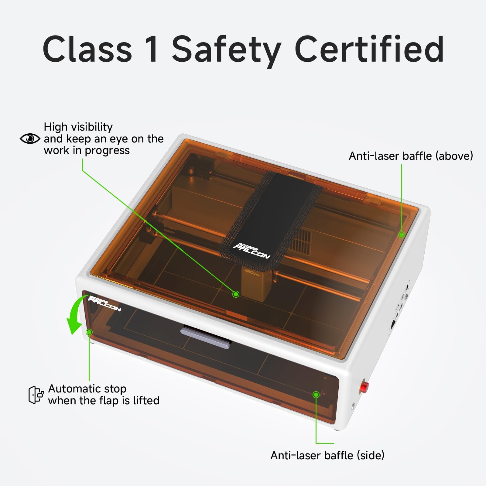 Creality Falcon A1 10W Geschlossener Lasergravierer, Klasse 1 Sicherheits-Laser-Cutter mit HD-Kamera & Air Assist, Vormontiert 600mm/s CoreXY, für Holz und Acryl, Weiß