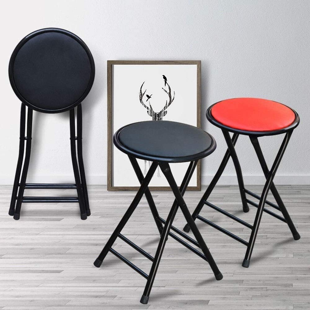 Taburete plegable resistente con capacidad de 200 kg para cocina, hogar, oficina, exterior, silla plegable con patas de metal para barra de bar, salón, taburete alto ligero y duradero.