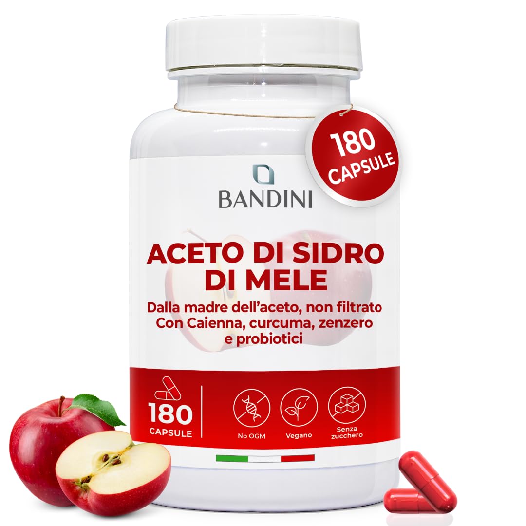 Bandini® Aceto di Sidro di Mele Complex 1860mg Alta Concentrazione 180 Capsule
