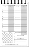 Vista 4 de Libro de puntuaciones de ajedrez Perfect Strike con reglas e instrucciones de puntuación. Resistente. Calidad de archivo. (5.5" x 8.5")