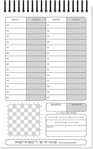 Miniatura 4 de Libro de puntuaciones de ajedrez Perfect Strike con reglas e instrucciones de puntuación. Resistente. Calidad de competencia. (5.5" x 8.5") (100