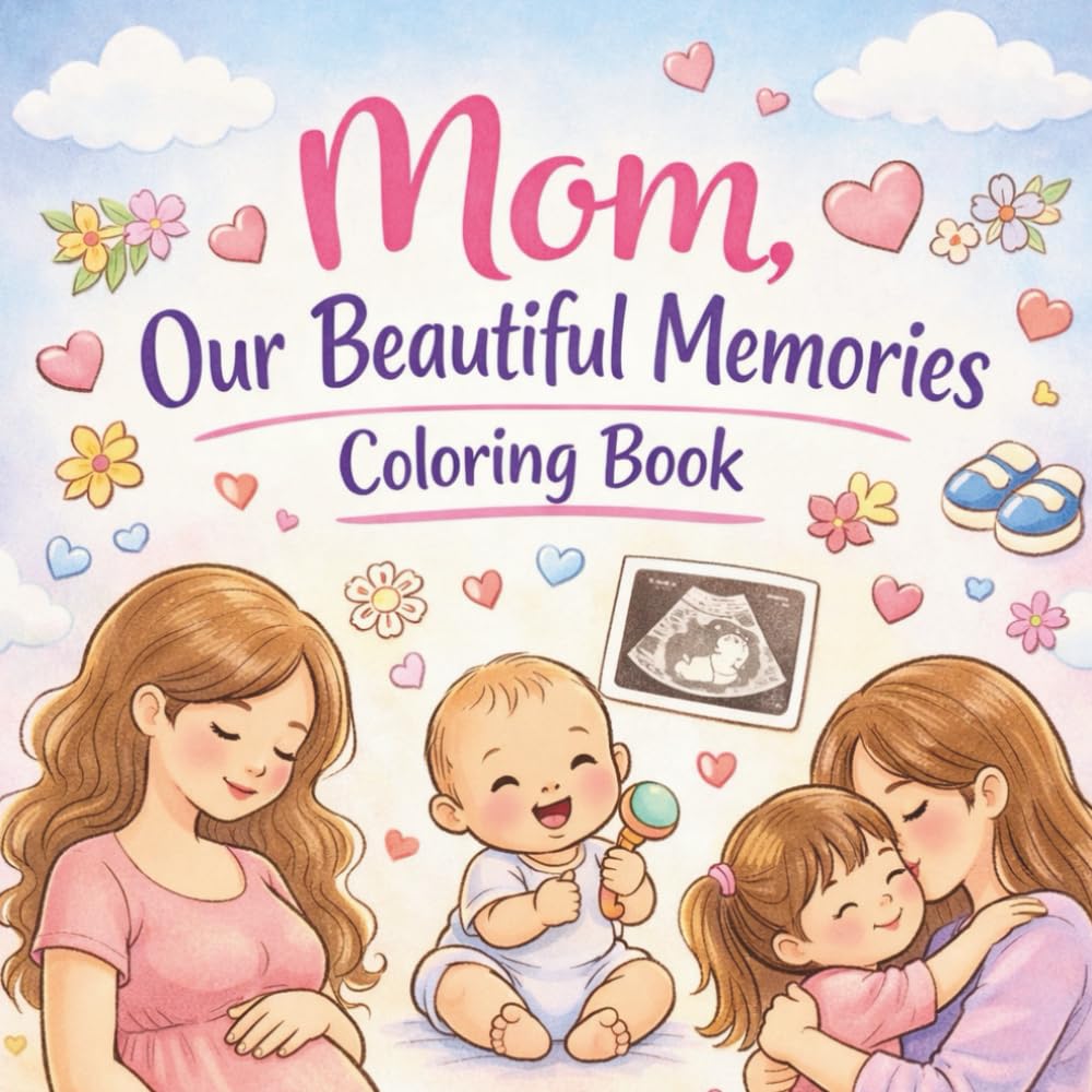 Mom, Our Beautiful Memories Coloring Book: Simple and Heartwarming Coloring Pages Celebrating Motherhood, Pregnancy Memories & Little Moments of Love