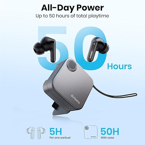 Miniatura 6 de Auriculares Bluetooth 5.3 inalámbricos 2 en 1 funda y soporte para teléfono con cancelación de ruido, potentes graves intrauditivos Bluetooth 70H