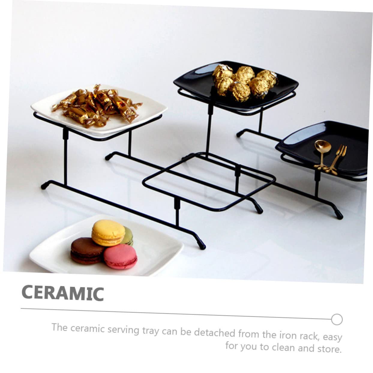 MAGICLULU 1set Vassoio Multiuso Strati Per Snack e Dolci Elegante Portafrutta Ceramica e Supporto Per Aperitivi e Dessert Per Feste e Occasioni Speciali