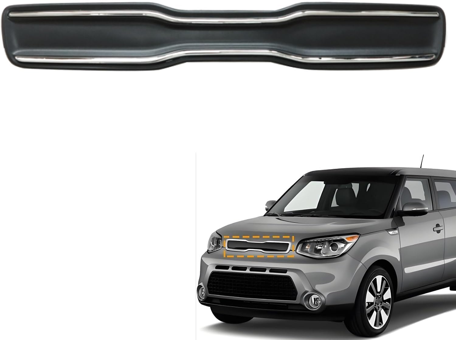 FZJDSD Black Front Upper Grille W/Chrome Trim 86350B2000 Compatible with Kia Soul 2014-2019