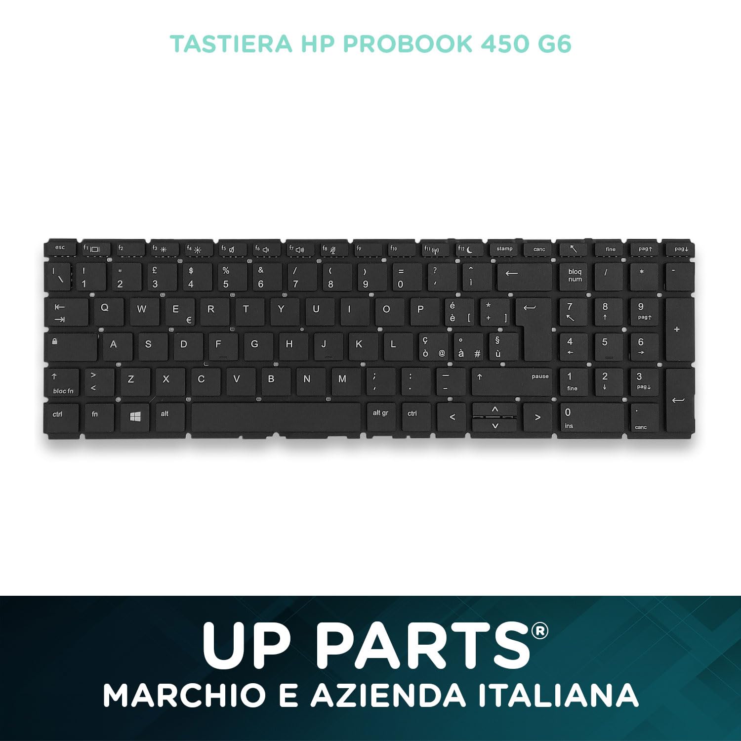 Ricambio tastiera per HP ProBook 450 G6, 450 G7, 455 G6, 455 G7, 455R G6, 455R G7 - Senza retroilluminazione - Layout italiano - Azienda italiana-335 x 106 mm