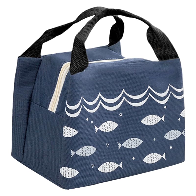 2 Pcs 6L Lunch Tote Bag for Women/Men/Girls/Children, Wide Open Insulated Cooler, Portable Box Holder for Foods/Drinks/Picnic/Beach/School/Office (Cyan)