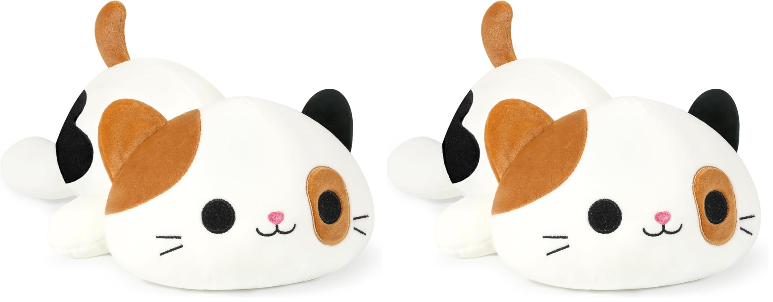shownicer Plüschtier Katze Kuscheltier Stofftier Kawaii Katze Plüsch Kissen Spielzeug Kätzchen Plüsch Wurfkissen Geschenk für Kinder Mädchen 3+ Jahre (Braun, 30cm) (Packung mit 2)