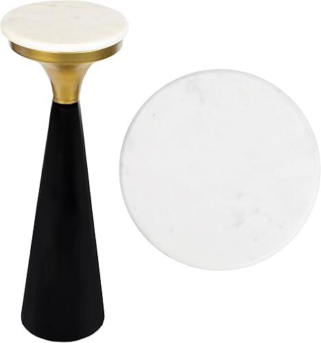 JONATHAN Y END1009B Oliver Mesa de bebidas de metal retro Mid-Century Glam de 22.25 pulgadas y mesa auxiliar decorativa con parte superior redonda