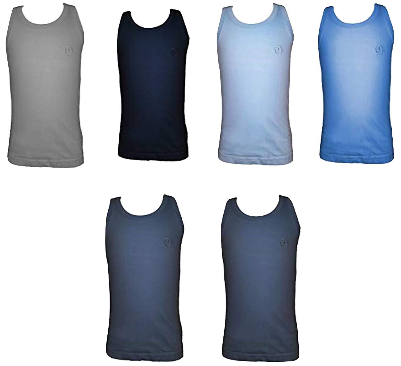 6 Canottiere Navigare Per Bambini/Ragazzi - Cotone Jersey, Comfort Giornaliero - Foto 2