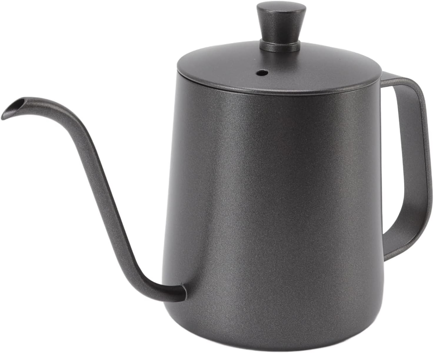 Stainless Steel Long Narrow Coffee Kettle with Ultra Narrow Spout and S Shaped Spout for Pour Over CoffeeHome and Outdoors(350ML-Black)