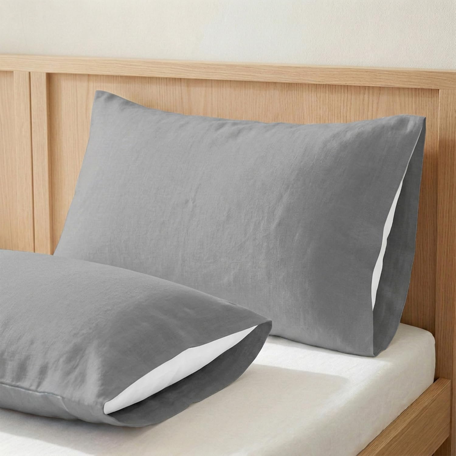 ECOMMERC3 | Pillowcase 135 100% Cotton - Silver Grey Pillow Case Softness and Freshness for a Breathable, Hypoallergenic and Durable Sleep