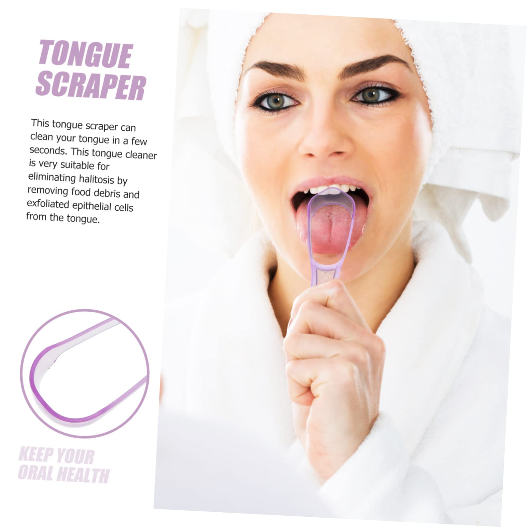 minkissy 60 Pz raschietto per lingua per l'igiene orale tongue scraper raschietto lingua raschietto per il rivestimento della lingua raschiare la lingua pulitore di lingua domestico Palmare