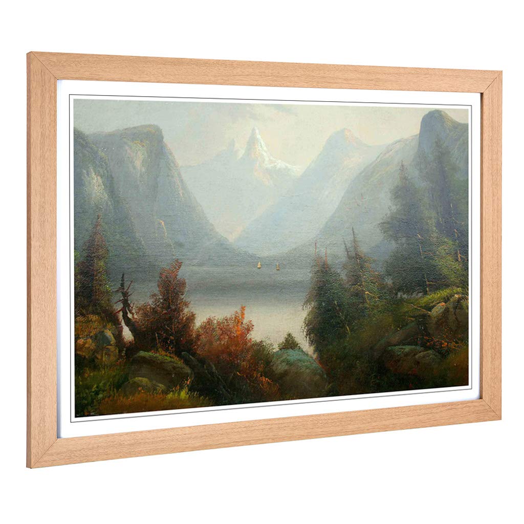 Big Box Art Framed Print of Jasper Francis Cropsey Hudson River Design | Wall Art Picture | Home Decor for Kitchen, Living Room, Bedroom, Hallway, Oak, A2 / 24.5x18 Inch / 62x45cm
