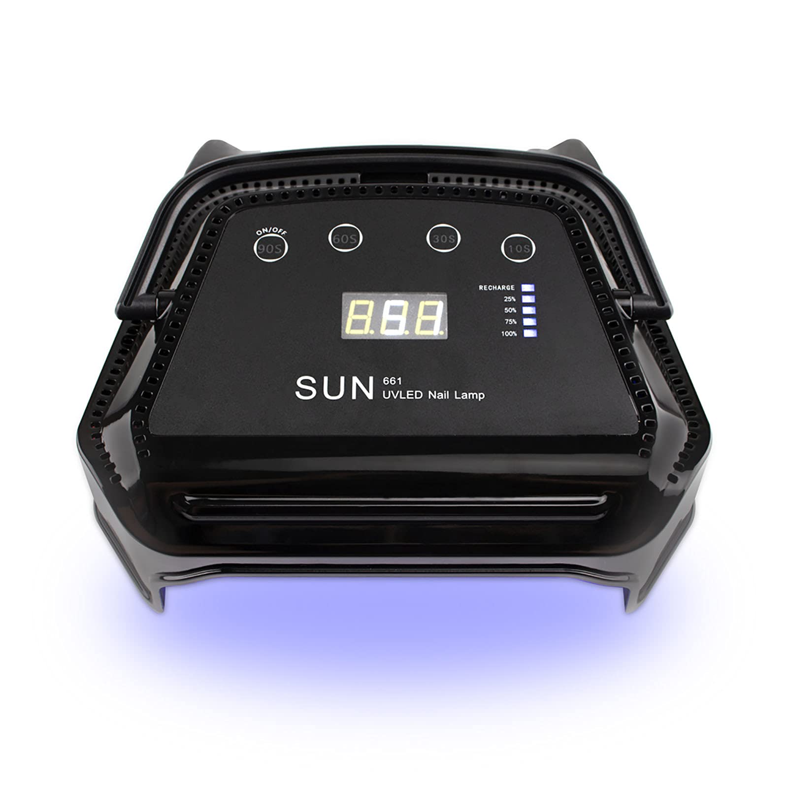 Lámpara LED UV Portátil Inalámbrica 72W Lámpara de Máquina de Luz para Secador de Uñas Recargable para Esmalte de Secado de Manicura Profesional con Guantes Anti-UV