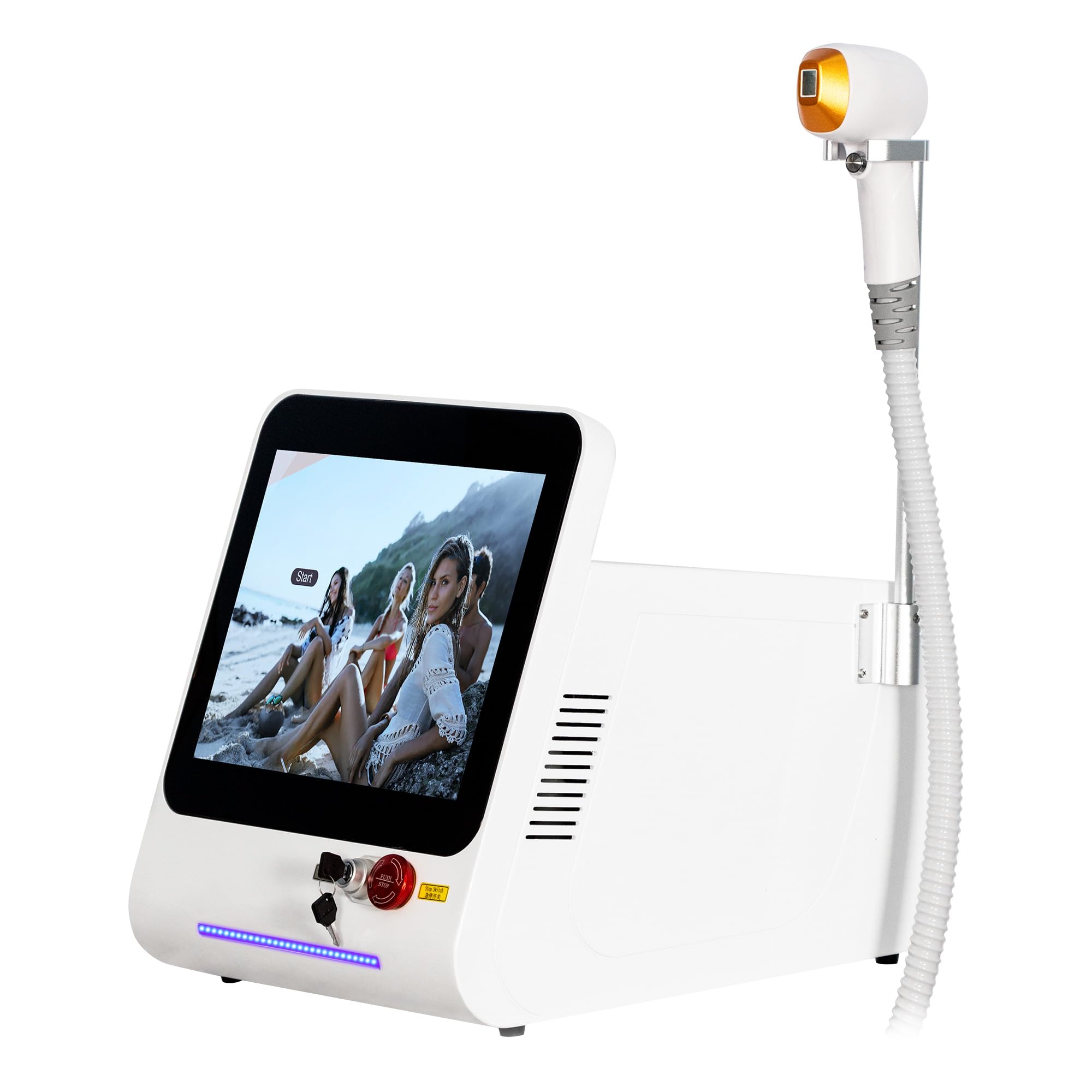 Depilatore Laser a Diodi Indolore 2026, Tecnologia di Raffreddamento Integrata, 3 Lunghezze d'Onda (808nm/755nm/1064nm), Per Viso e Corpo, Ideale per Uso Domestico e Spa