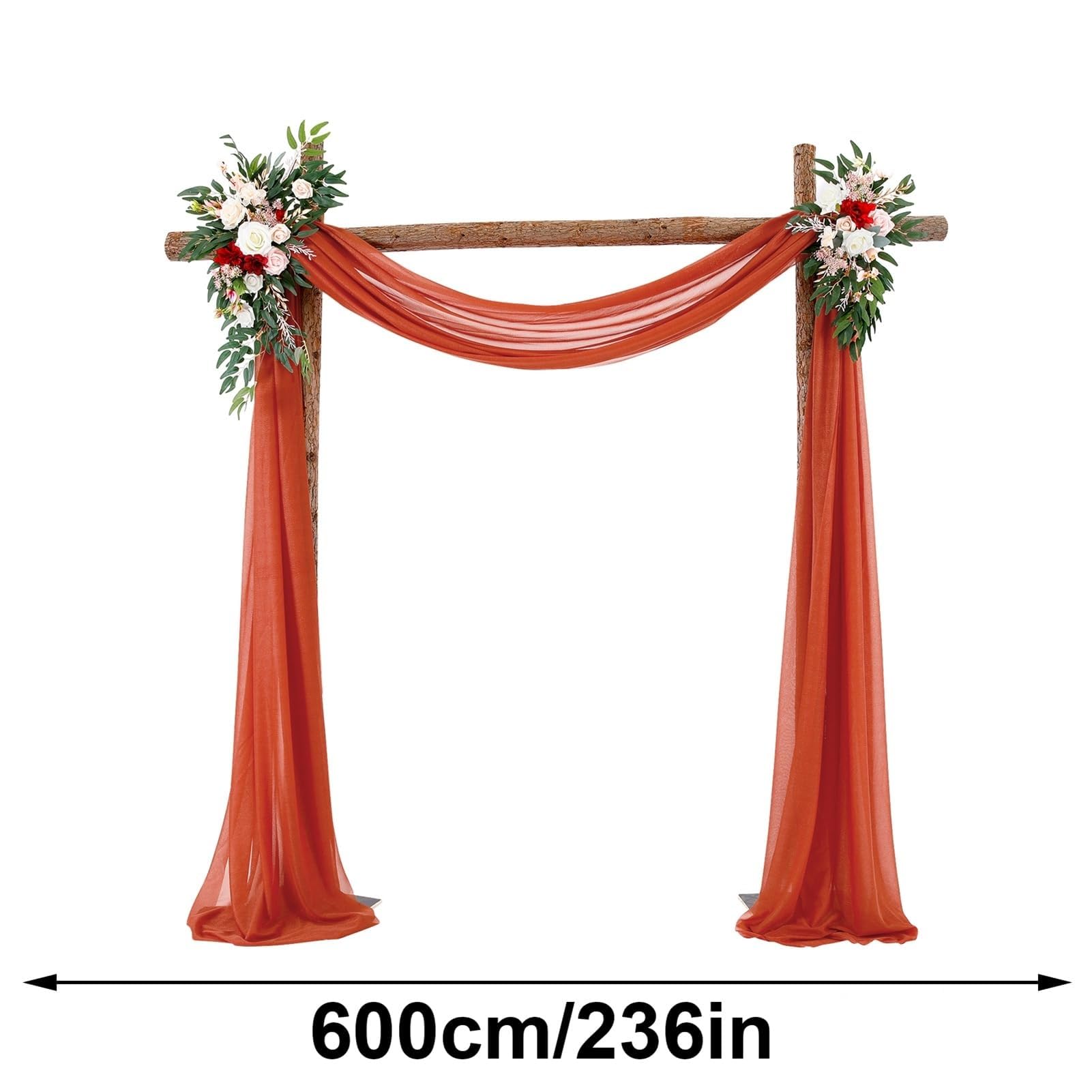 Drapierungsstoff For Hochzeitsbögen, 3 Paneele, 6 M, Chiffonstoff, Hochzeitsvorhänge, DIY-Dekoration, Transparentes Hintergrundvorhang-Set For Dekorationen For Hochzeitszeremonien, Partys Und Empfänge