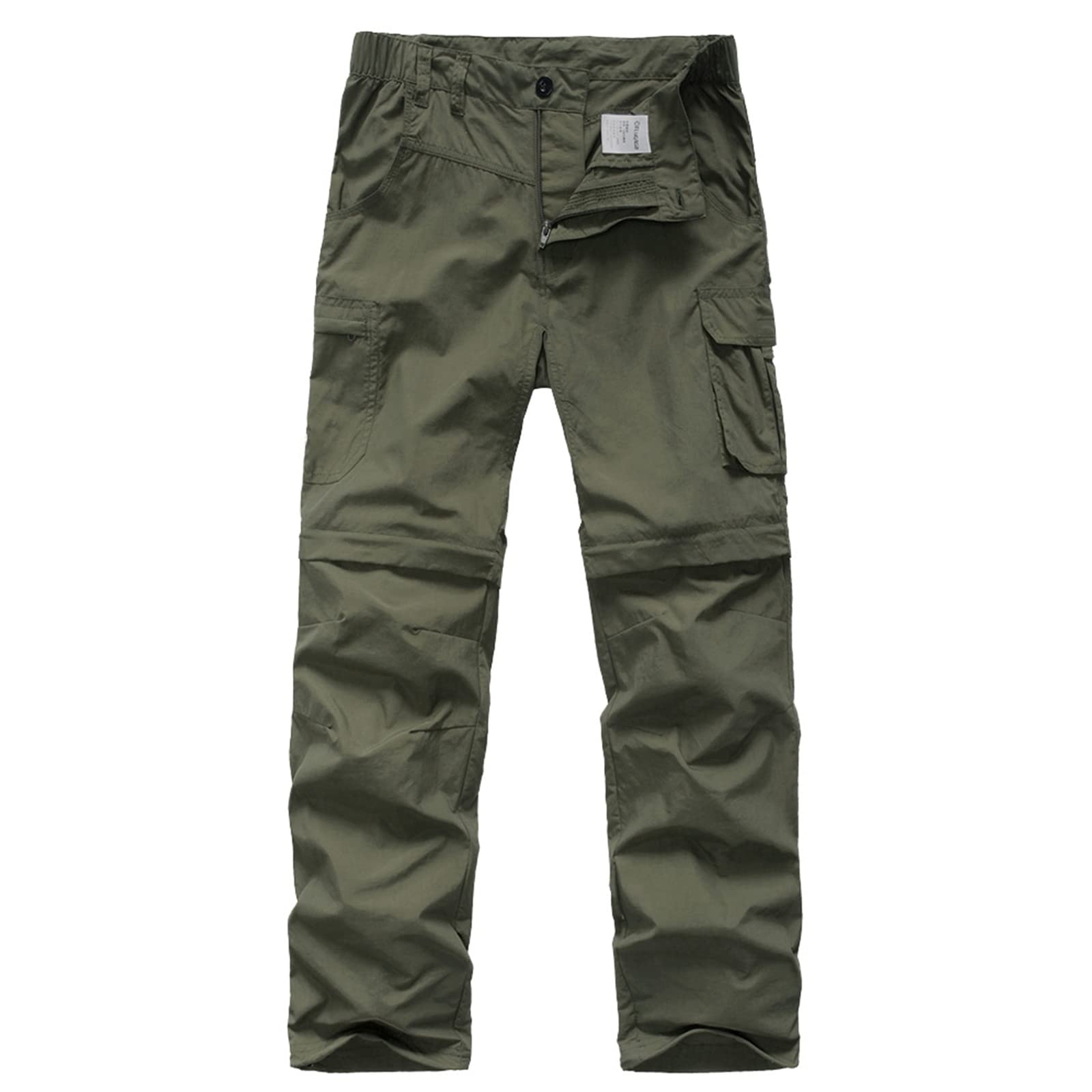 Pantaloni da trekking convertibili da ragazzo, leggeri, ad asciugatura rapida, con cerniera, per bambini e ragazzi, per attività all'aperto, UPF 50+, pantaloni cargo casual