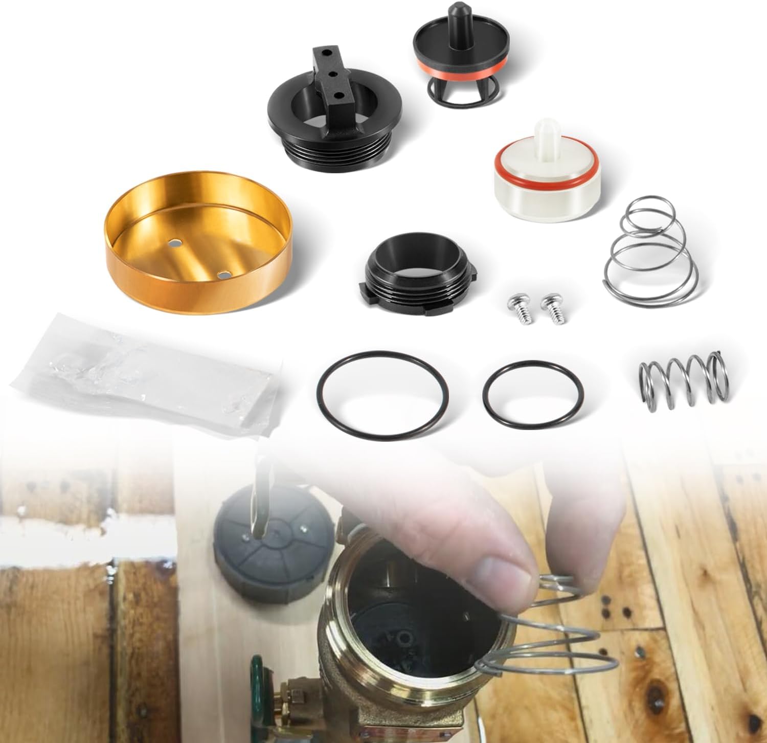 RK 800M4-T 1/2" & 3/4" Total Repair Kit, 0887727 887727 Repair Kit for Watts 1/2" and 3/4" 800M4QT / LF800M4QT Pressure Vacuum Breaker, Replacement for Watts RK 800M4-T