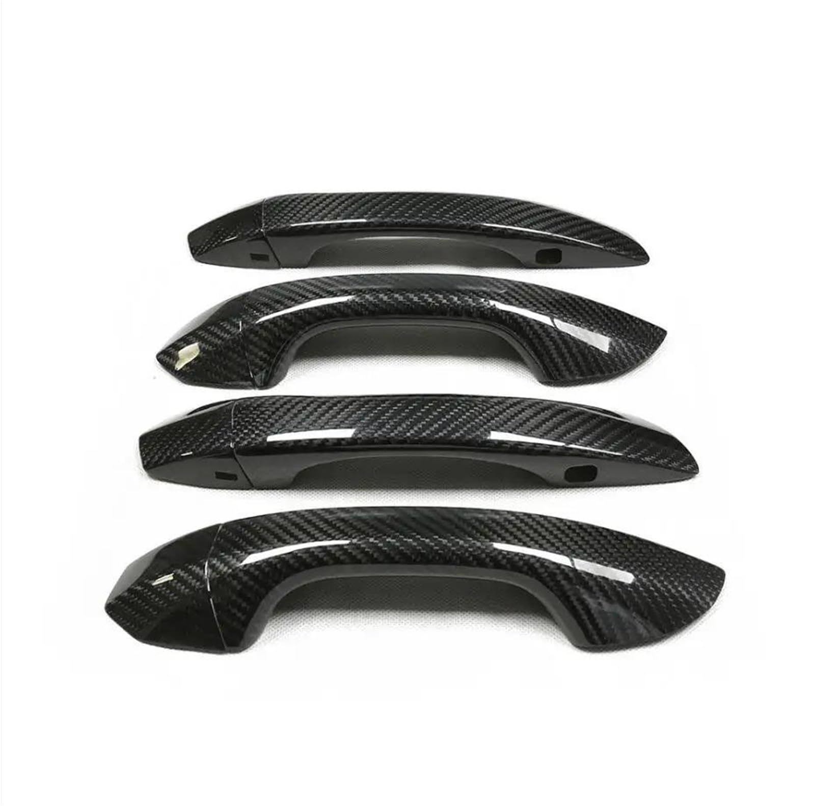 Yijiavsx No Induction Holes Car Exterior Door Handles For A6 C8 A6l S6 Rs6 For E-Tron Q6 Q8 Rsq8 S7 Rs7 Sticky Type Carbon Fiber Door Handle Cover Trim(No Induction Holes)