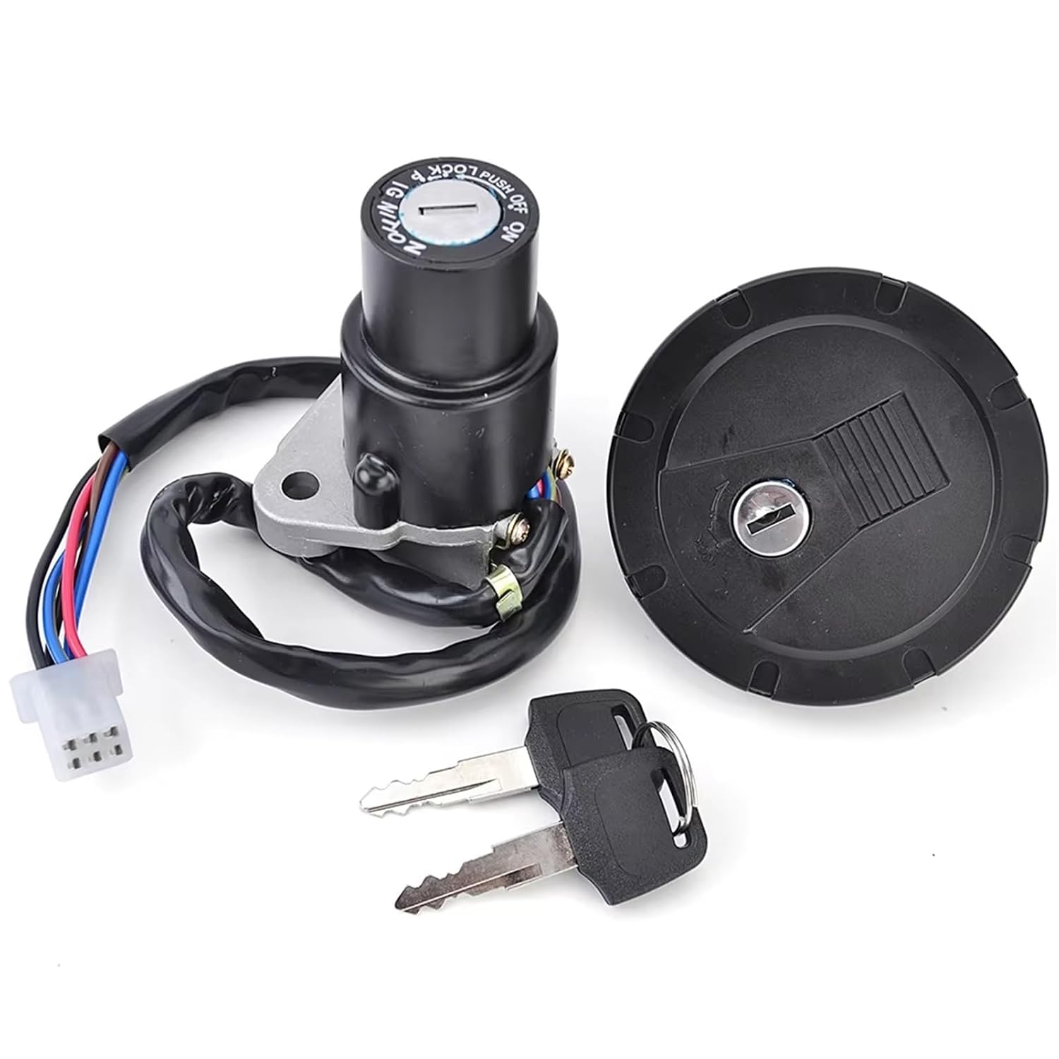 Motorcycle Ignition Key Compatible with for KMX200 1987 1988 1989 1990 1991 Motorcycle Parts Ignition Switch Lock Kit 51049-0049 51049-1077