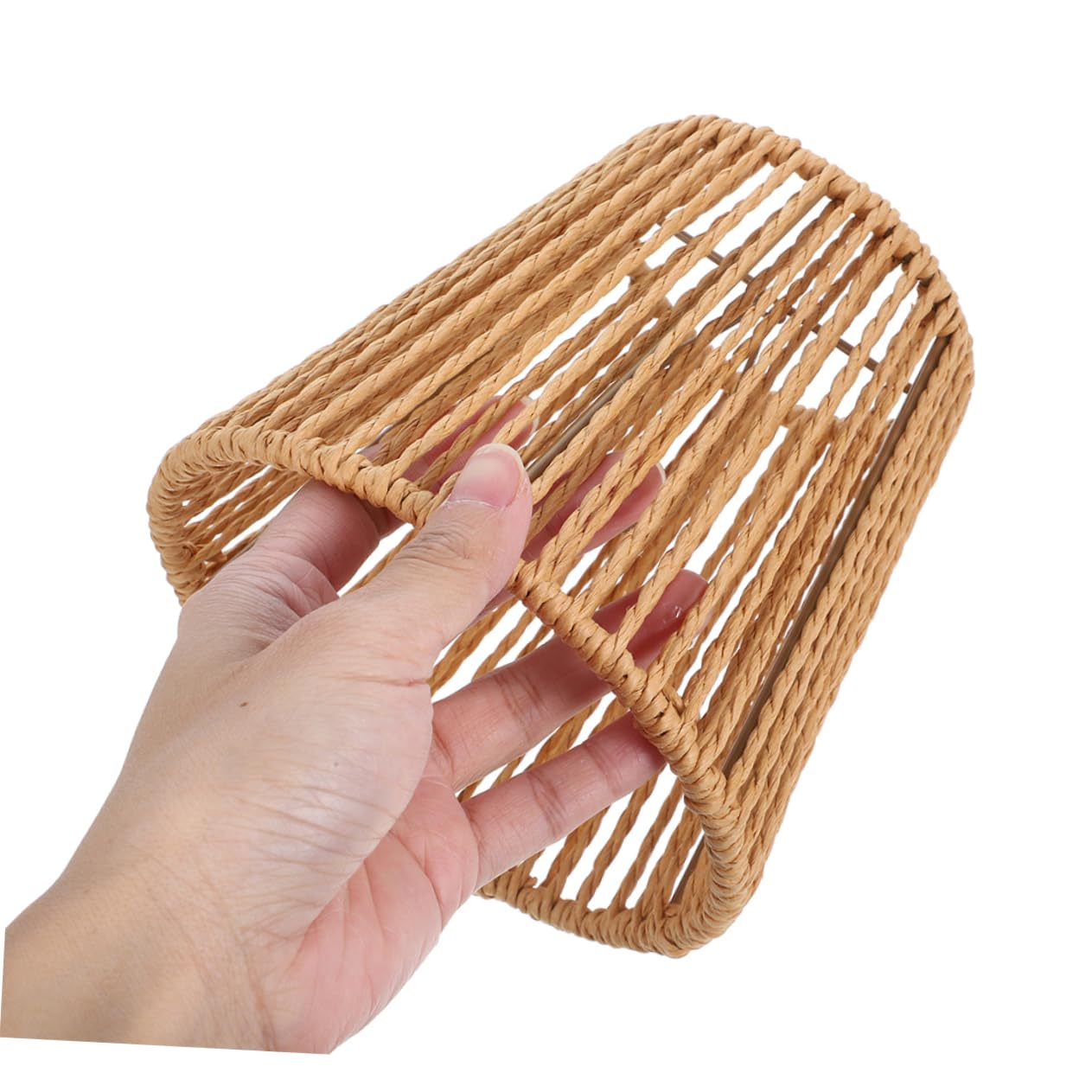 4kawałki Woven Paper Rope Lamp Shade Retro Rattan Lampa Włóknina Ozdobna Osłona Do Lampy Wiszącej Stojącej Biurkowej Ściennej Ręcznie Wykonane Akcesoria Do Wnętrz