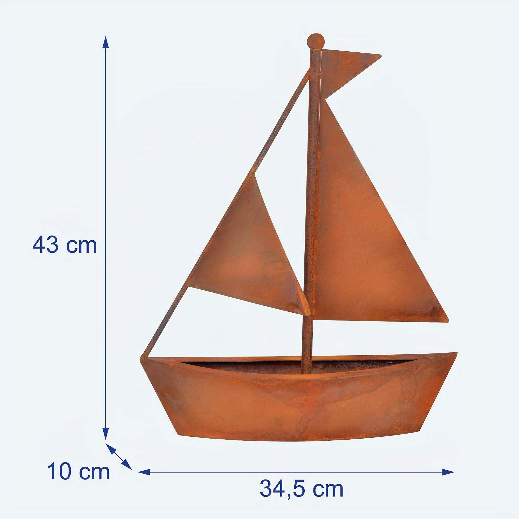 Relaxdays Gartendeko Rost, Metall, HxBxT: 43 x 34,5 x 10 cm, braun
