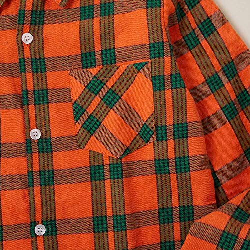 Roupas para bebês meninos e meninas xadrez, de flanela, manga comprida, camisetas para crianças, Ora