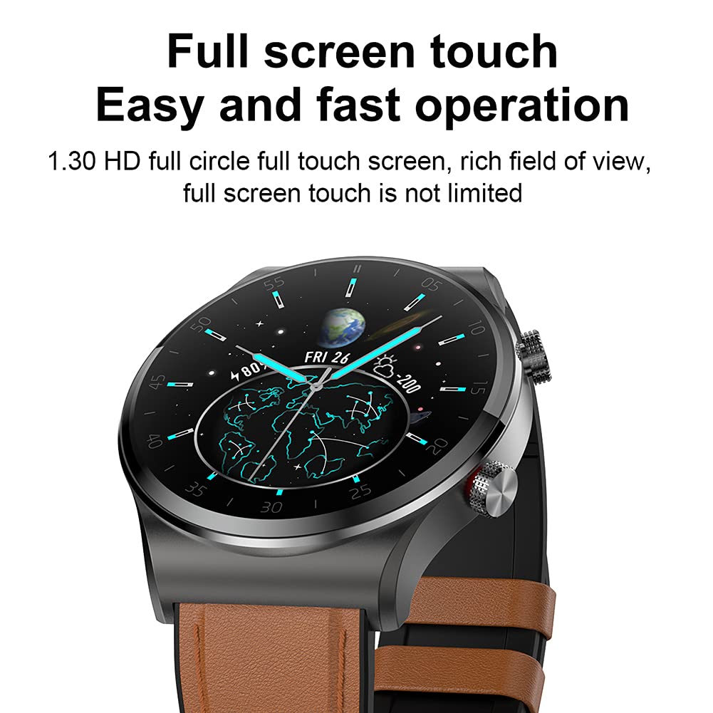 Reloj Inteligente con Llamada, Bluetooth 5.0, Rastreador De Ejercicios con Pantalla Táctil Completa De 1.3 Pulgadas, Modo Multideportivo, Podómetro Impermeable IP67, Reproductor De Música