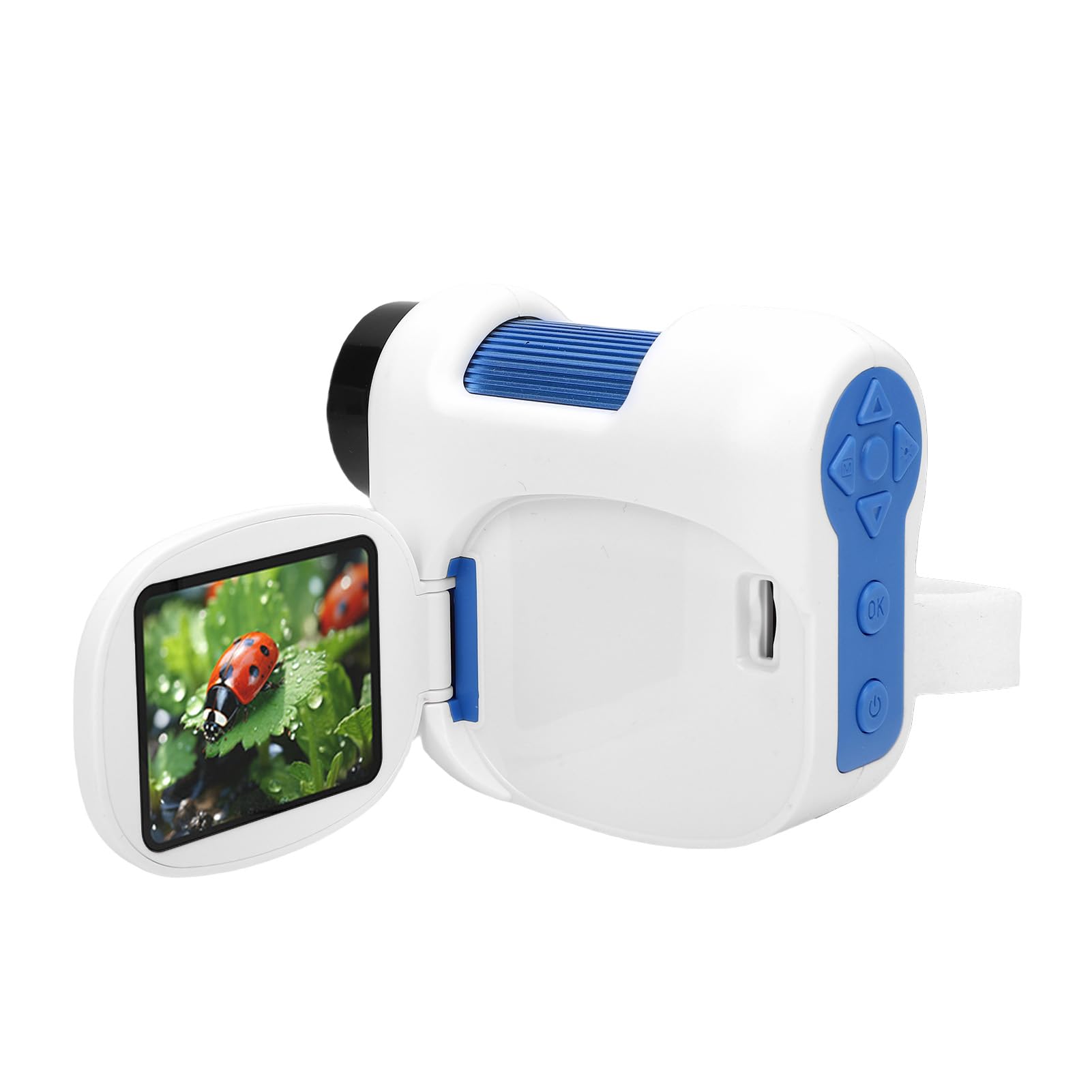 Asixxsix Microscopio Portatile per Bambini, Microscopio Digitale con Ingrandimento 100-1600X, Schermo a Colori Pieghevole con Illuminazione a LED, Batteria Ricaricabile, Design Portatile per (#3)