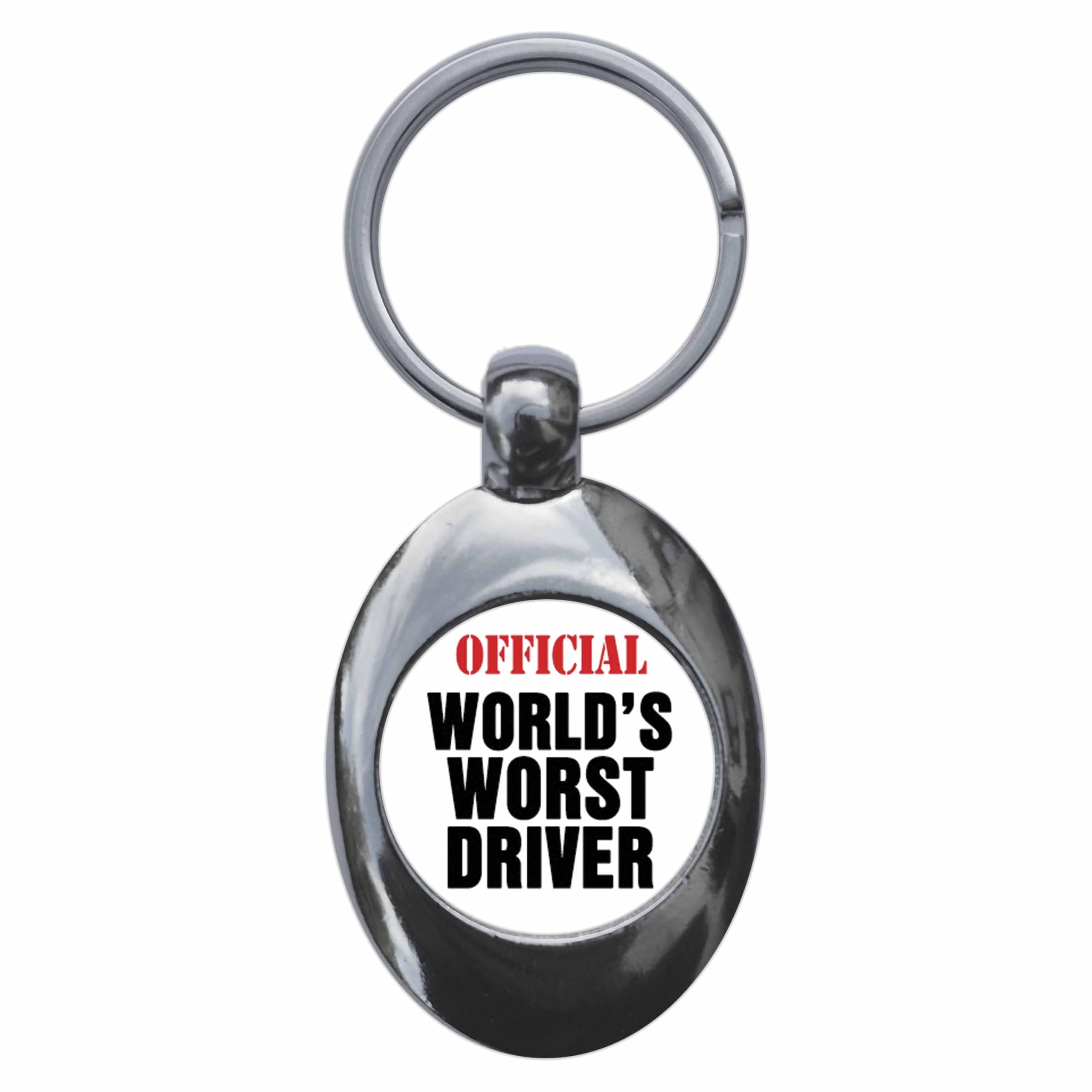Ozorath Official World's Worst Driver Keyring Keychain Key Ring Chain With Trolley Coin