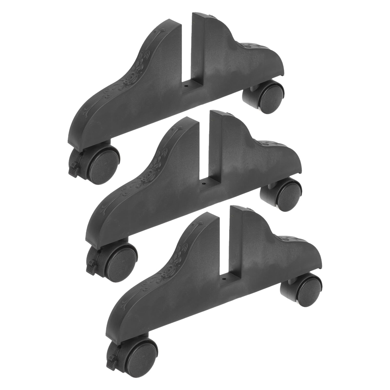 Socle de séparation pour écran PVC noir 3pcs TOPBATHY avec roulettes pour bureau
