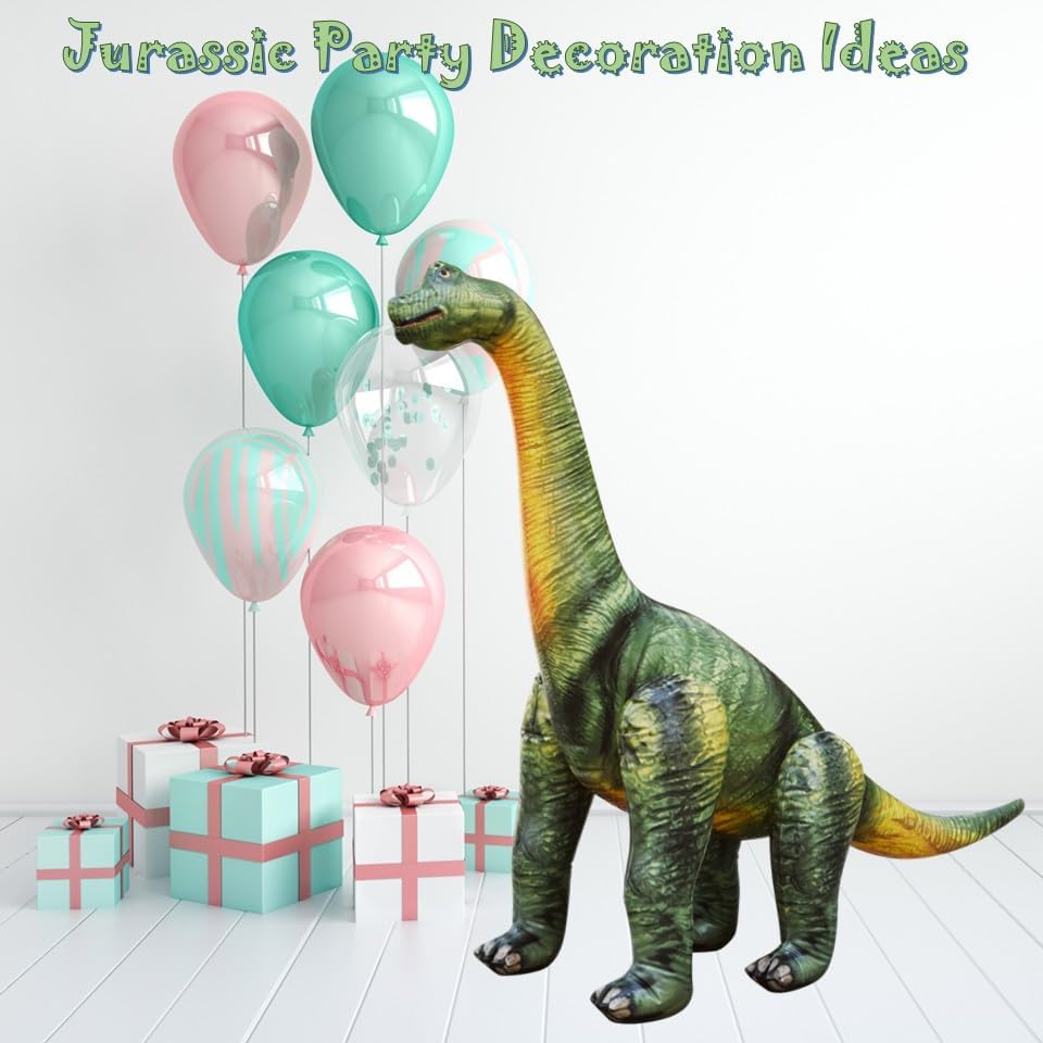 Jet Creations Brachiosaurus Inflatable 49" L x 36" H – Earthy Green Dinosaur Toy & Gift for Kids Ages 3+, Jurassic Party, Thanksgiving & Christmas Decorations, Winter Holiday Home Decor, 1 Pack - Image 5