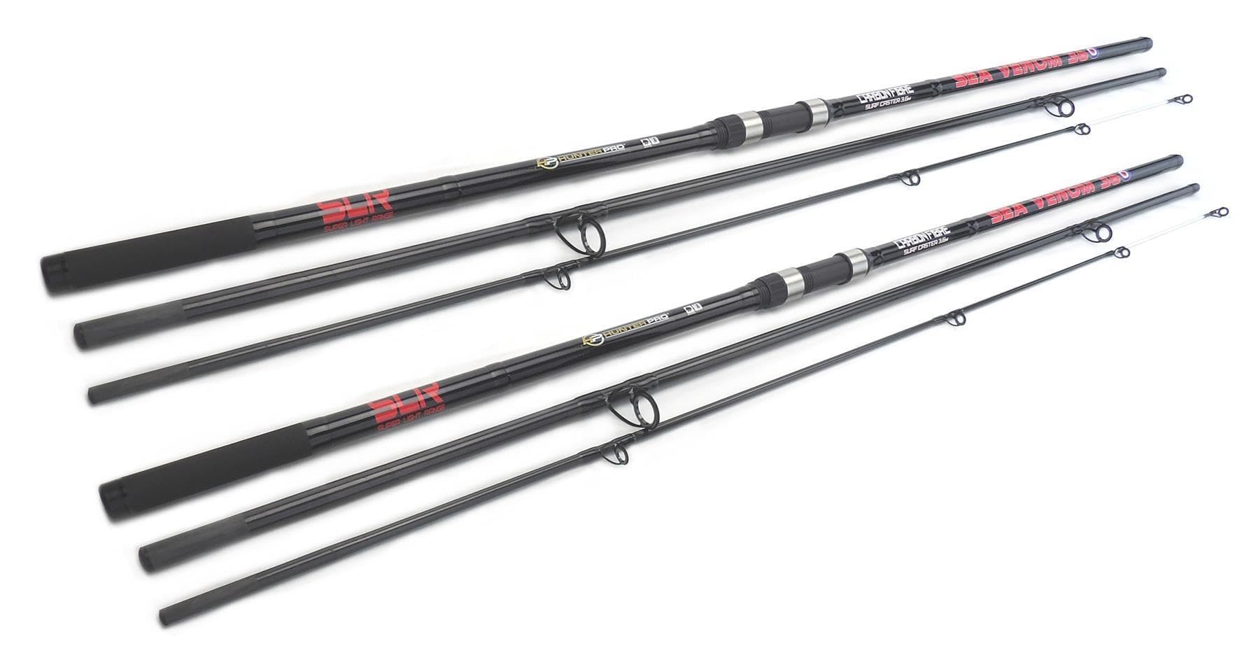 Hunter Pro SEA VENOM 12ft Carbon Beach Caster Rods x 2 Surf Set