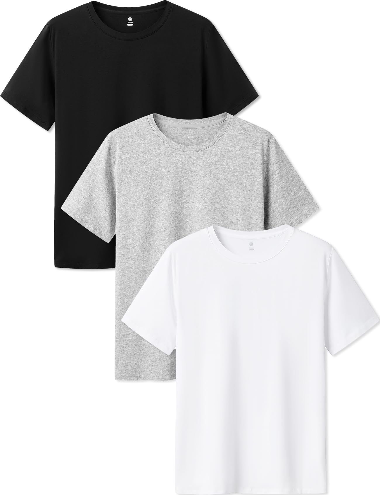 LAPASA Pacco da 3 Maglietta Uomo Cotone Elastico Premium Girocollo/Collo a V T-Shirt Maniche Corte Canottiera Morbida M05 M06