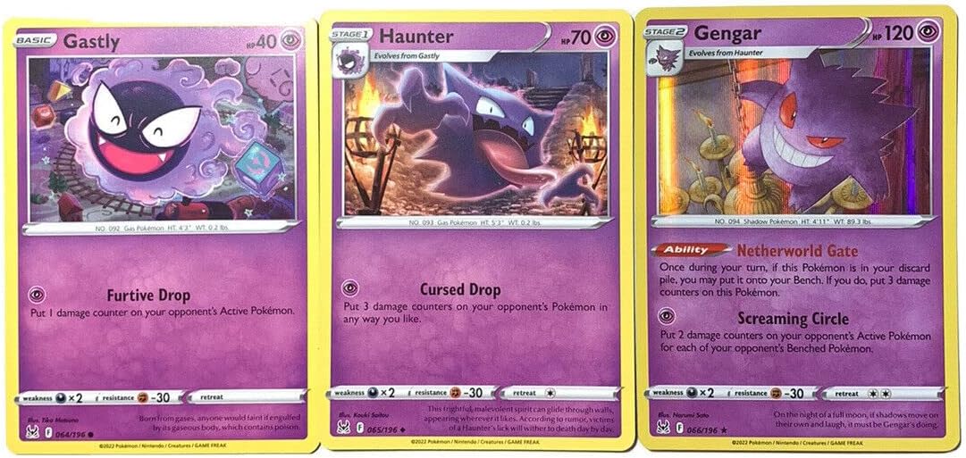 Pokemon Gengar 066/196 - Lost Origin - Pokemon Trading Card - Gastly Haunter - Holo or Reverse Holo