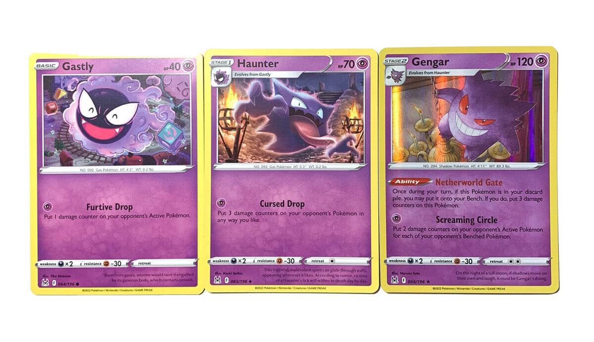 Pokemon Gengar 066 196 - Lost Origin - Pokemon Trading Card - Gastly Haunter - Holo or Reverse