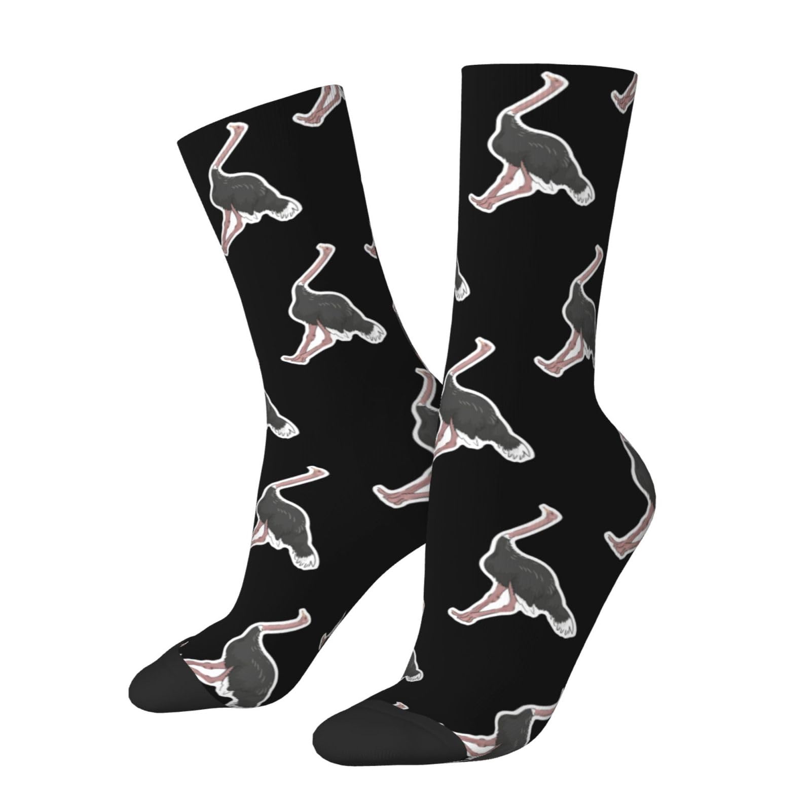 Kwqdozf Unisex As Pic Funny Ostrich Socks Funny Novelty Crew Socks Gift For Men Women Teen
