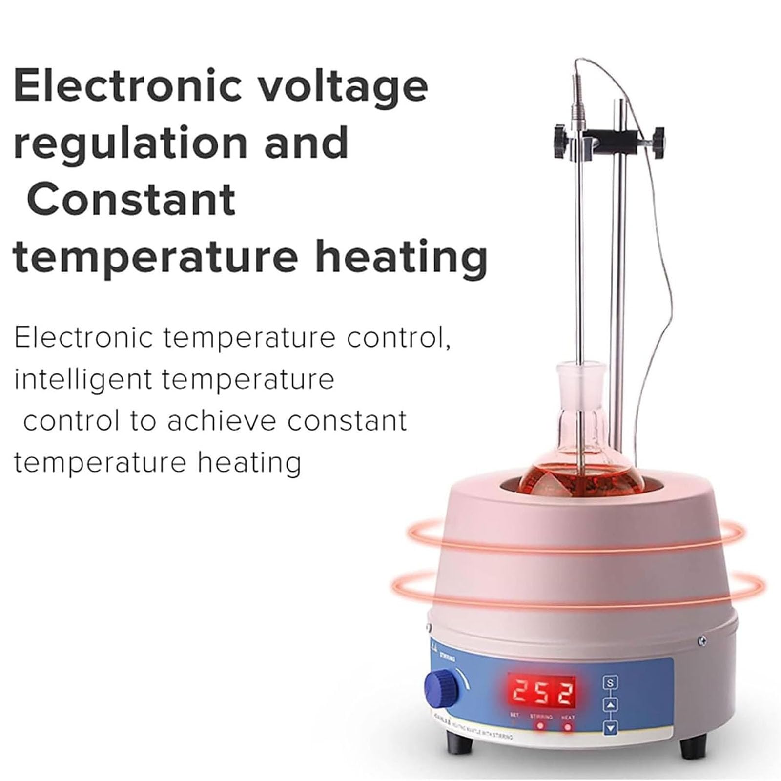 Manto eléctrico de calefacción de laboratorio de 1000 ml, agitador magnético con pantalla digital, velocidad ajustable de 100-2400 W, 100-2400 R/min, temperatura máxima de 300 °C, para uso en