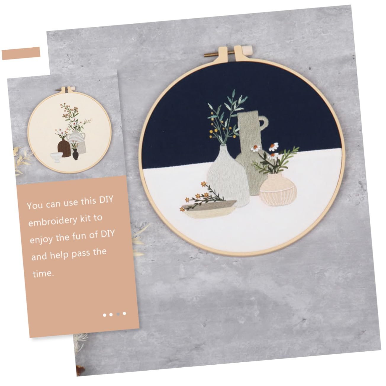 Hohopeti Kit de Bordado DIY 4 Sets Patrón de Flor para Decoración Manual y Actividades Padre-hijo en Casa