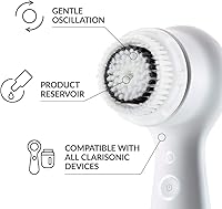 Vista 3 de Clarisonic Delicado cepillo de limpieza facial de repuesto compatible con Mia 1, Mia 2, Mia Fit, Alpha Fit, Smart Profile Uplift y Alpha Fit X, 2