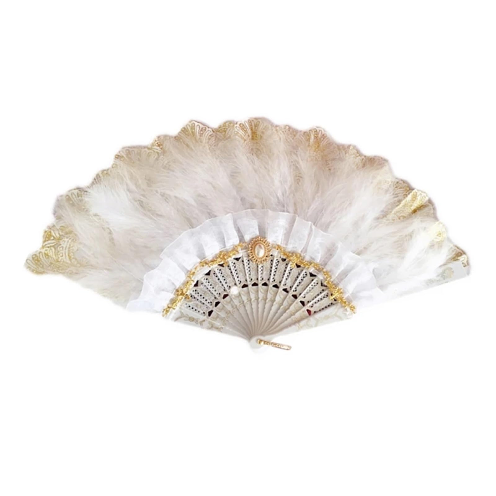 CIGPKLO Feather Dance Fan Feather Fan Hand Held Ladies Fancy Dress Costume Flapper for Dancing Party Tea