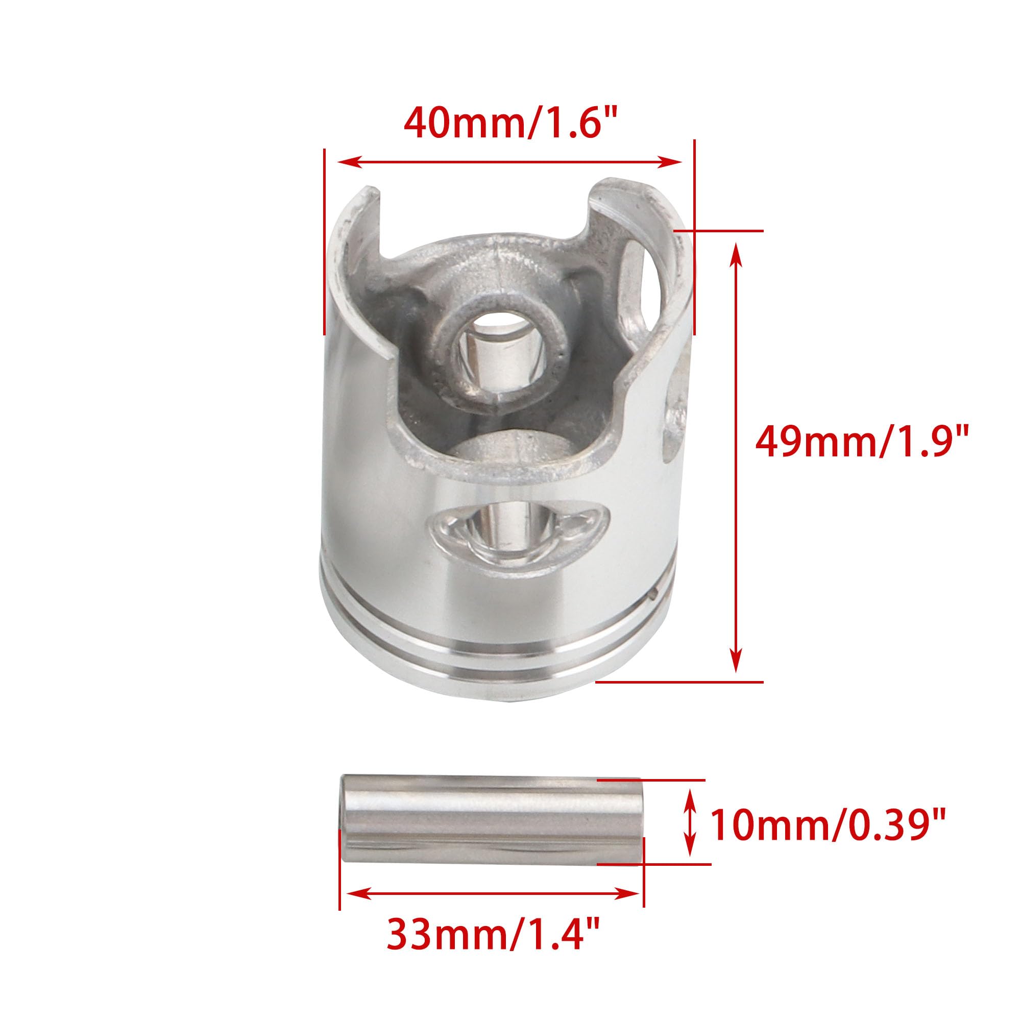 WOOSTAR Juego de anillos de pistón con juntas para cilindro de 40 mm, reemplazo para moto scooter de 2 tiempos Jog 50cc Minarelli 1E40QMB