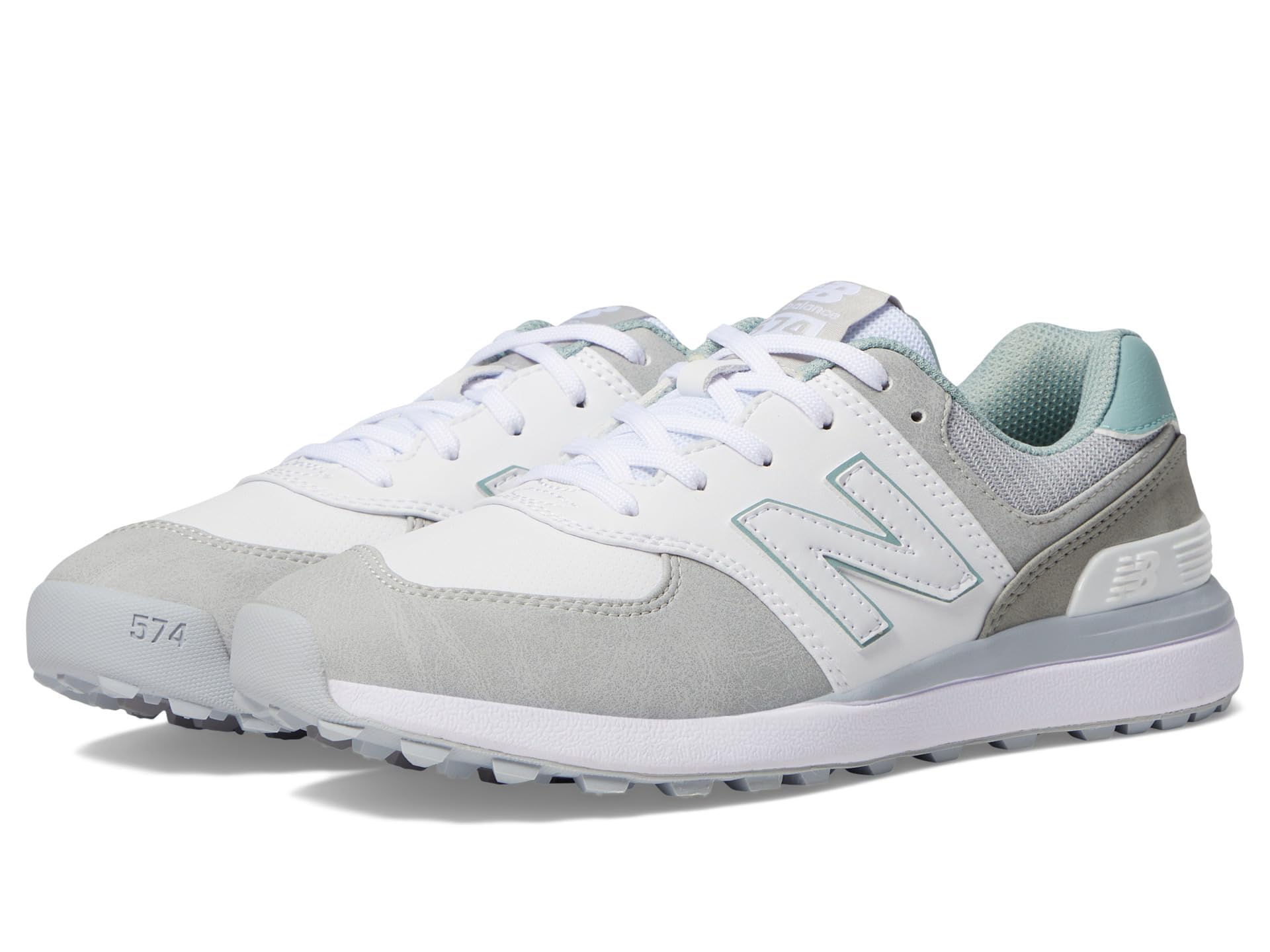 New Balance Women's 574 Greens v2 Golf Shoe, White/Grey, 10