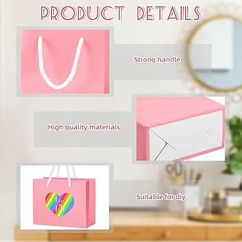 Amazon.com: Fainne 24 Pcs Pink Mini Gift Bags with Handle