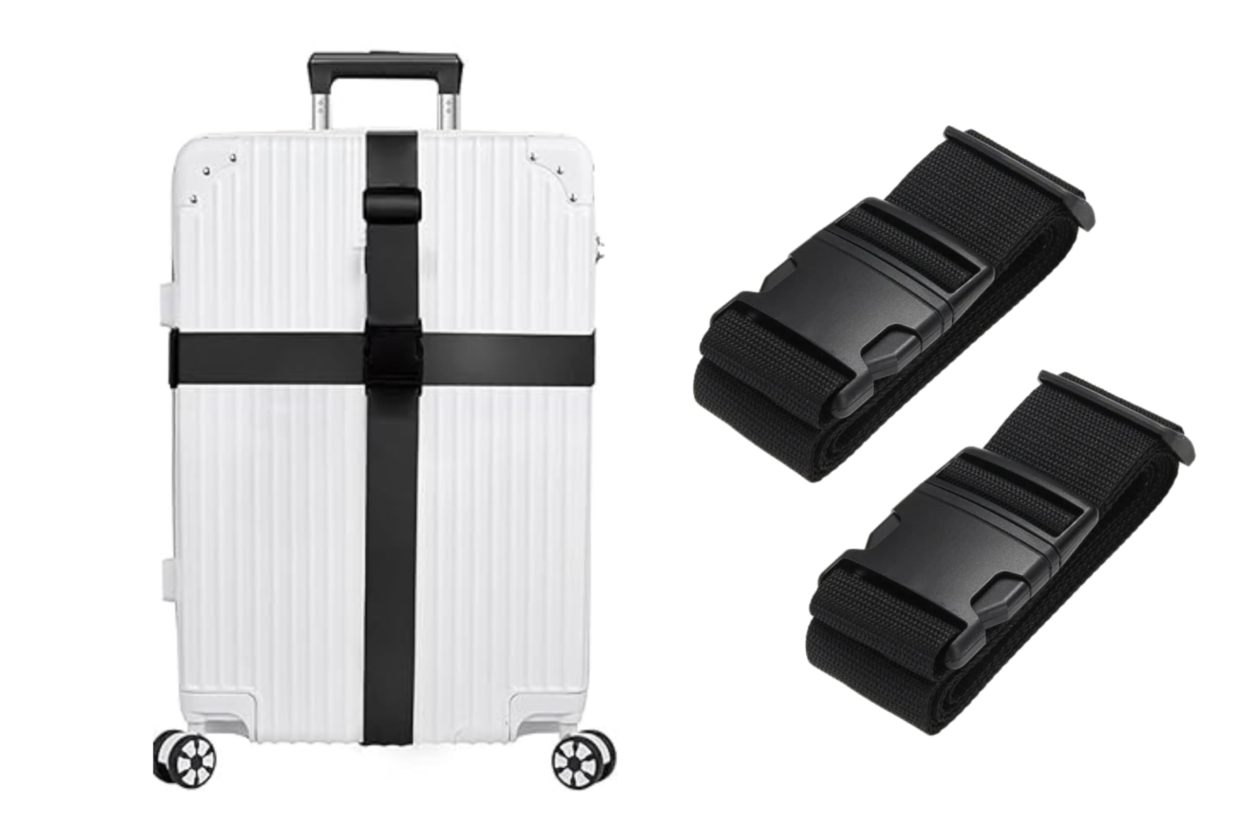 NIHSPRUHAY Luggage Strap for Suitcases Trolleys and All Kind of Luggages,1.5Inch X 9.5 Feet, Adjustable Buckle for Traveling Bags, Bike, Outing 2 Pack (Black)-picture-54